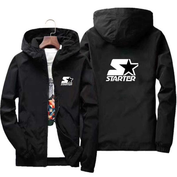 Jackets Starter Brand Spring Autumn Men's Sportswear Casual Aviator Hooded Quic…