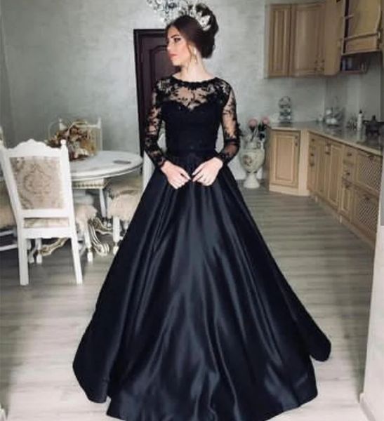 black gothic wedding dress long sleeves a-line satin bridal gowns lace appliques sheer crew neck vintage country bride robe de marriage 2023, White
black gothic wedding dress long sleeves a-line satin bridal gowns lace appliques sheer crew neck vintage country bride robe de marriage 2023, White