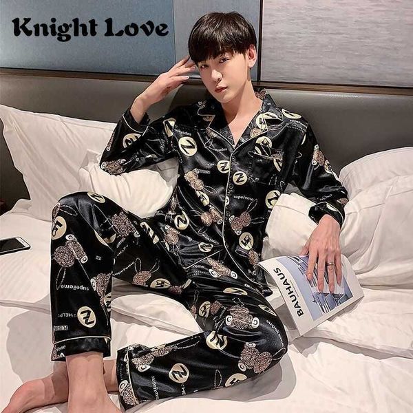 men's sleepwear men pyjamas long sleeve nightwear print casual home wear autumn men's pajama sets silk satin sleepwear set plus si, Black;brown
men's sleepwear men pyjamas long sleeve nightwear print casual home wear autumn men's pajama sets silk satin sleepwear set plus si, Black;brown
