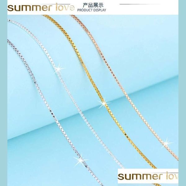 chains 925 sterling sier 0 65mm 8mm box chain necklace 16 18 for pendants wholesale jewelry making drop delivery necklaces dh2mp, Silver
chains 925 sterling sier 0 65mm 8mm box chain necklace 16 18 for pendants wholesale jewelry making drop delivery necklaces dh2mp, Silver