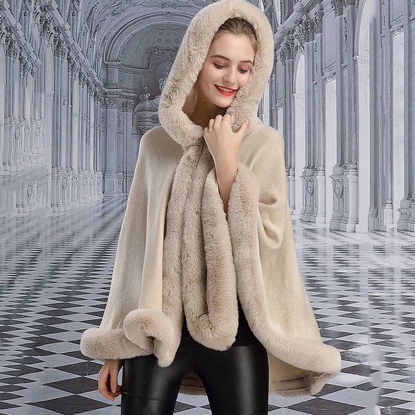 women's fur faux fur poncho women faux fur neck two layer hooded winter cape thick white black knitted cloak plus size big pendulum car
women's fur faux fur poncho women faux fur neck two layer hooded winter cape thick white black knitted cloak plus size big pendulum car