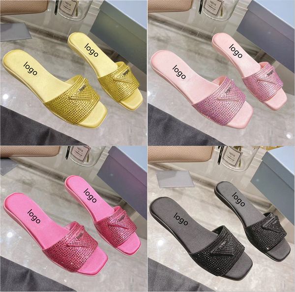 fashion designer slippers satin crystal slide women's flat bottom iconic triangle sign square toe women's casual slippers open toe, Black
fashion designer slippers satin crystal slide women's flat bottom iconic triangle sign square toe women's casual slippers open toe, Black
