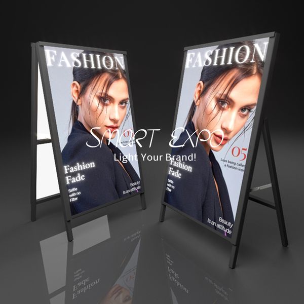 24 x 36 inch advertising display board backlit a-frame sidewalk sign black color single side or double sides available
24 x 36 inch advertising display board backlit a-frame sidewalk sign black color single side or double sides available