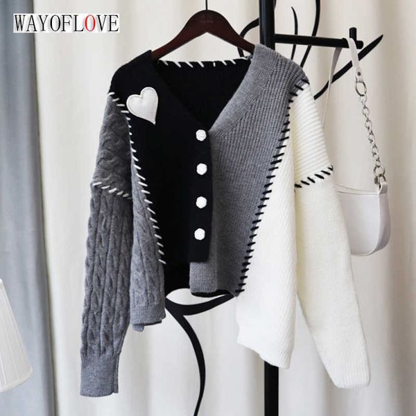 sweaters wayoflove irregular love design knitted cardigan women thick warm autumn winter sweater single-breasted y2211, White;black
sweaters wayoflove irregular love design knitted cardigan women thick warm autumn winter sweater single-breasted y2211, White;black