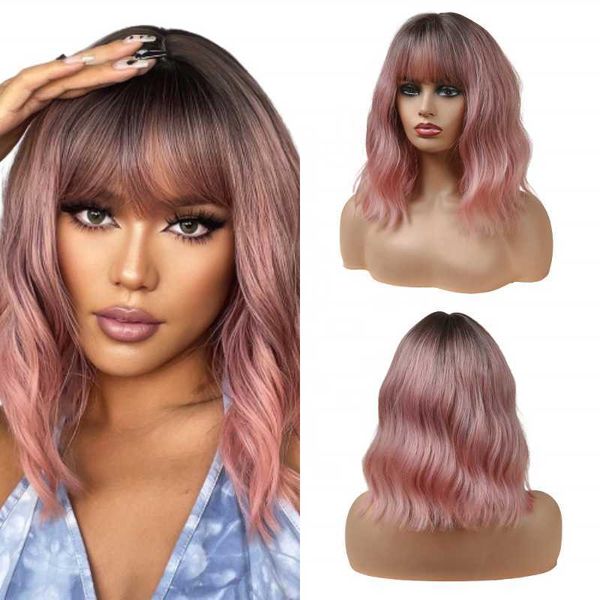 headwear accessories bvr short water wave most popular pink wholale synthetic fiber hair wigs
headwear accessories bvr short water wave most popular pink wholale synthetic fiber hair wigs
