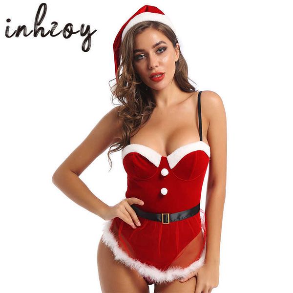 men's sleepwear women christmas outfit red velvet bodysuit with apron hat sets mrs claus cosplay party rave santa come xmas lingerie t2, Black;brown
men's sleepwear women christmas outfit red velvet bodysuit with apron hat sets mrs claus cosplay party rave santa come xmas lingerie t2, Black;brown