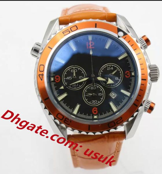 3a quality sports watch chronograph limited watch orange bezel black dial vk quartz professional dive wristwatch folding clasp men watches, Slivery;brown
3a quality sports watch chronograph limited watch orange bezel black dial vk quartz professional dive wristwatch folding clasp men watches, Slivery;brown