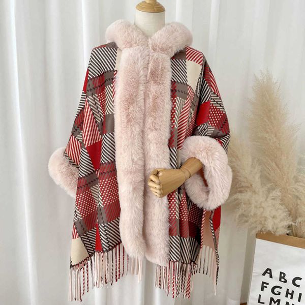 women's fur faux fur winter medium long loose cape coats ladies oversize cloak shawls women's hooded poncho capes fur thicken warm, Black
women's fur faux fur winter medium long loose cape coats ladies oversize cloak shawls women's hooded poncho capes fur thicken warm, Black