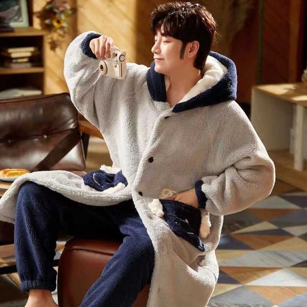 men's sleepwear men's flannel warm pajamas coral fleece nightgown thicken sleepwear autumn winter pyjamas suit homewear t221103, Black;brown
men's sleepwear men's flannel warm pajamas coral fleece nightgown thicken sleepwear autumn winter pyjamas suit homewear t221103, Black;brown
