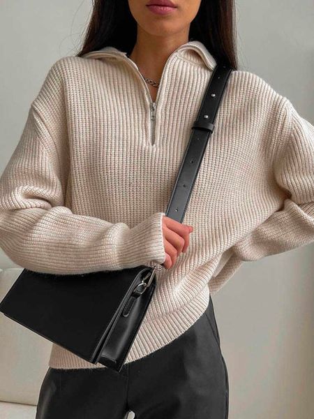 sweaters women's turtleneck zippers fashion women solid green blue pullover long sleeve casual knitted sweater woman winter 2022 y2211, White;black
sweaters women's turtleneck zippers fashion women solid green blue pullover long sleeve casual knitted sweater woman winter 2022 y2211, White;black