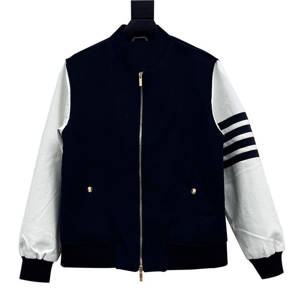leather coat knit jacket winter mens heavyweight fashion striped designer classic turtleneck cotton original patchwork jacket, Black;brown
leather coat knit jacket winter mens heavyweight fashion striped designer classic turtleneck cotton original patchwork jacket, Black;brown