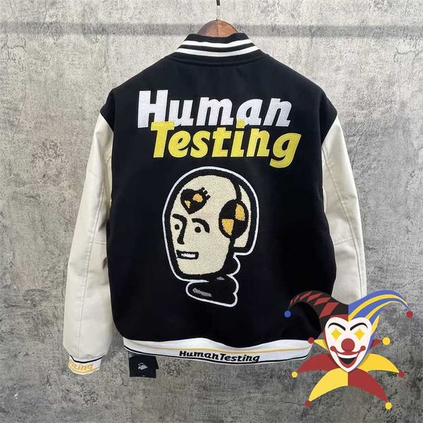 men's jackets human made embroidered leather sleeve varsity baseball jacket men women single bomber cardigan y2211, Black;brown
men's jackets human made embroidered leather sleeve varsity baseball jacket men women single bomber cardigan y2211, Black;brown