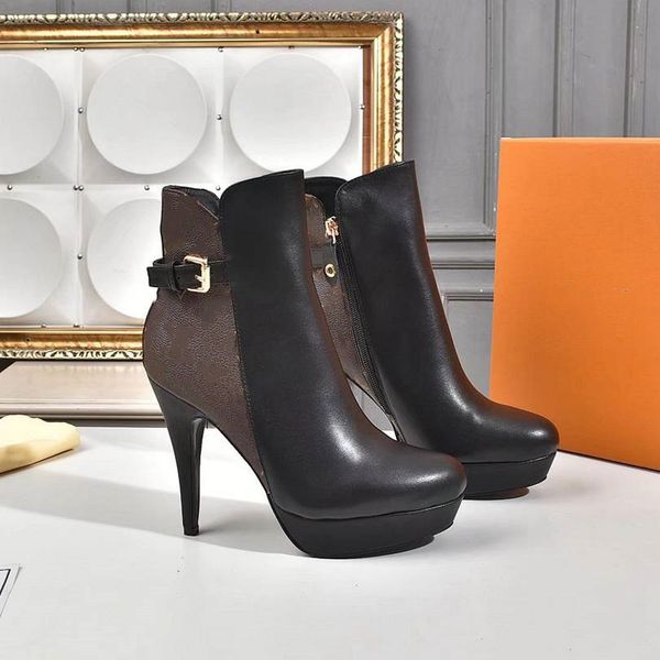 designer luxury ankle boots classic lady high platform heel booties woman fashion pumps genuie leather boot shoes size 35-41, Black
designer luxury ankle boots classic lady high platform heel booties woman fashion pumps genuie leather boot shoes size 35-41, Black