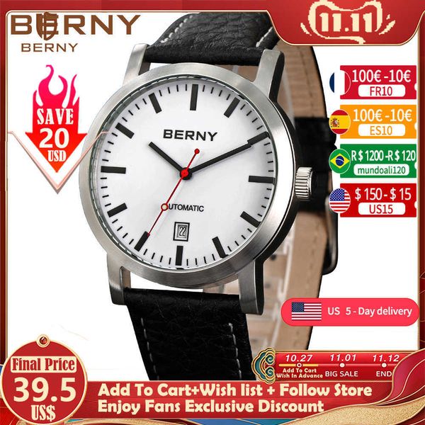 watches berny watch for men mechanical automatic watches seagull luxury brand male clock water resistant swiss railway men's wristwatch, Slivery;brown
watches berny watch for men mechanical automatic watches seagull luxury brand male clock water resistant swiss railway men's wristwatch, Slivery;brown