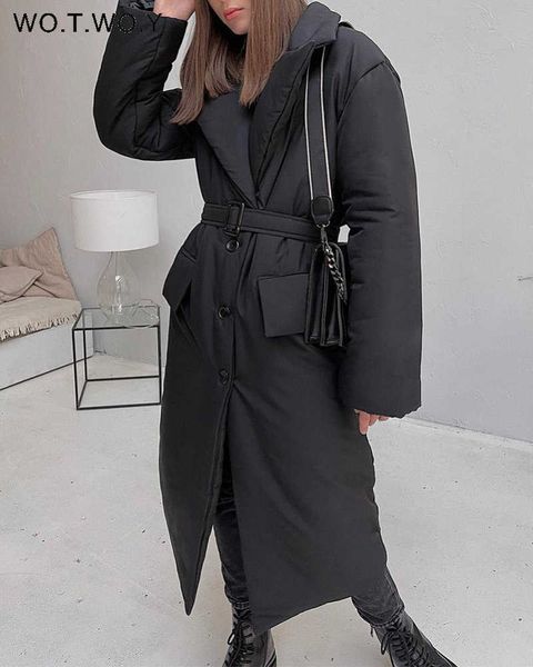 women's fur faux fur wotwoy 2022 winter long padded parkas women belted oversized down jacket female thick windbreakers single breasted, Black
women's fur faux fur wotwoy 2022 winter long padded parkas women belted oversized down jacket female thick windbreakers single breasted, Black