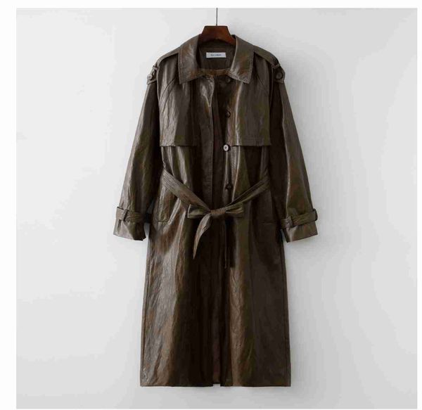 women's fur faux fur 2022 autumn new design runway designer leather maxi long trench coat with belt chic female pu windbreaker classic, Black
women's fur faux fur 2022 autumn new design runway designer leather maxi long trench coat with belt chic female pu windbreaker classic, Black