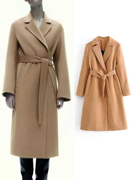 women's fur faux fur traf 2022 winter solid ladies woolen coat with belt simple long sleeve outwear warm basic fashion loose notched ov, Black
women's fur faux fur traf 2022 winter solid ladies woolen coat with belt simple long sleeve outwear warm basic fashion loose notched ov, Black