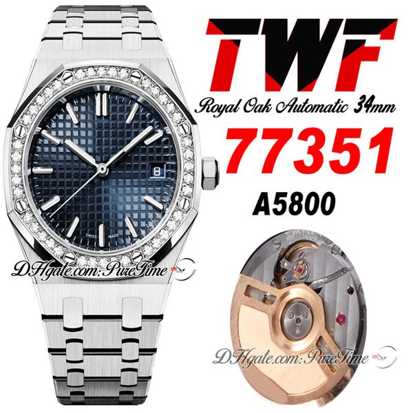 twf 34mm 77351 a5800 automatic ladies watch 50th anniversary diamond bezel blue textured dial stainless steel bracelet womens watches super, Slivery;brown
twf 34mm 77351 a5800 automatic ladies watch 50th anniversary diamond bezel blue textured dial stainless steel bracelet womens watches super, Slivery;brown