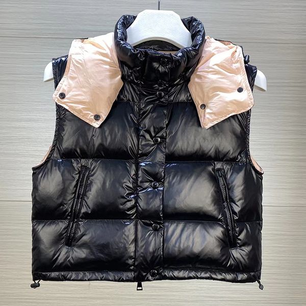 maya women hooded down vests puffer jackets designer embroidered badge women's down vest thermal outerwear coats, Black;white
maya women hooded down vests puffer jackets designer embroidered badge women's down vest thermal outerwear coats, Black;white