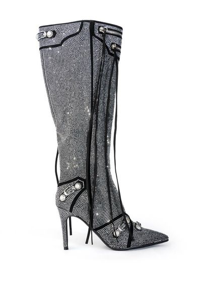 2023 new cowskin leather ankle motorcycle boots knight booties pillage pointed toes zipper rivets knee long diamond zipper zip buckle stilet, Black
2023 new cowskin leather ankle motorcycle boots knight booties pillage pointed toes zipper rivets knee long diamond zipper zip buckle stilet, Black
