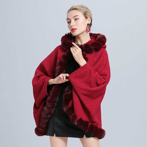 women's fur faux fur autumn wnter plush poncho women imitation fur collar capes granular pile shawl coats female bat sleeve hooded card, Black
women's fur faux fur autumn wnter plush poncho women imitation fur collar capes granular pile shawl coats female bat sleeve hooded card, Black