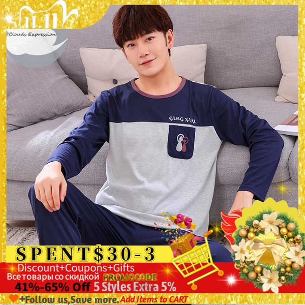 men's sleepwear autumn winter long men's cotton pajamas letter striped sleepwear cartoon pajama sets casual men pyjamas plus size, Black;brown
men's sleepwear autumn winter long men's cotton pajamas letter striped sleepwear cartoon pajama sets casual men pyjamas plus size, Black;brown