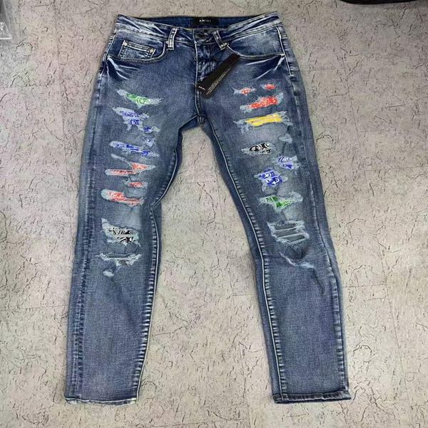 20ss mens designer jeans distressed ripped biker slim fit motorcycle denim for men s fashion jean mans pants pour homm263a, Blue
20ss mens designer jeans distressed ripped biker slim fit motorcycle denim for men s fashion jean mans pants pour homm263a, Blue
