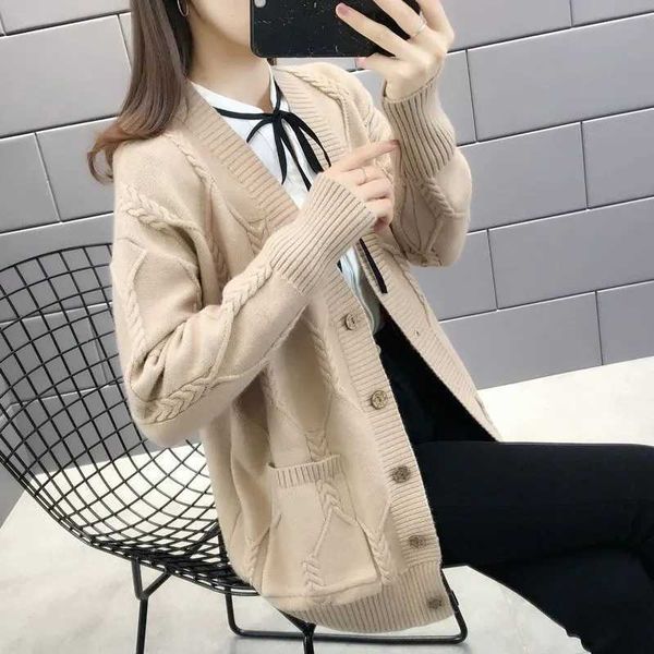 sweaters new knitted sweater cardigan women's spring autumn loose chic korean long sleeve pocket jacket coat outwear y2211, White;black
sweaters new knitted sweater cardigan women's spring autumn loose chic korean long sleeve pocket jacket coat outwear y2211, White;black