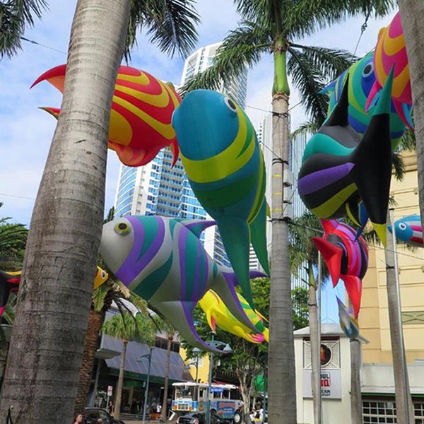 2pcs/pack customized 1.5m giant hanging inflatable tropical fish balloon with 16 color changed led light for stage decoration
2pcs/pack customized 1.5m giant hanging inflatable tropical fish balloon with 16 color changed led light for stage decoration