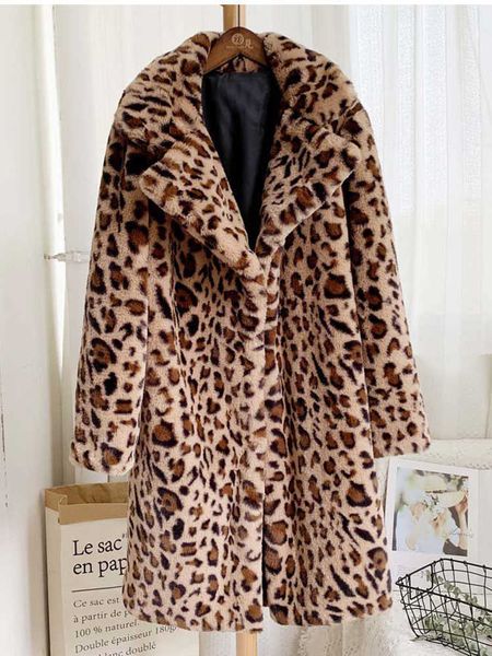 women's fur faux zadorin long leopard jacket fashion england style women vintage winter coat female jackets streetwear t221105, Black
women's fur faux zadorin long leopard jacket fashion england style women vintage winter coat female jackets streetwear t221105, Black