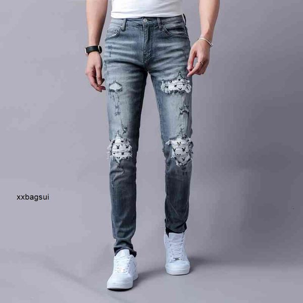 street breaking jeans designer high 2023 fashion brand washing hole amirs personality patch elastic mens slim leggings 8321 hip hop, Blue
street breaking jeans designer high 2023 fashion brand washing hole amirs personality patch elastic mens slim leggings 8321 hip hop, Blue