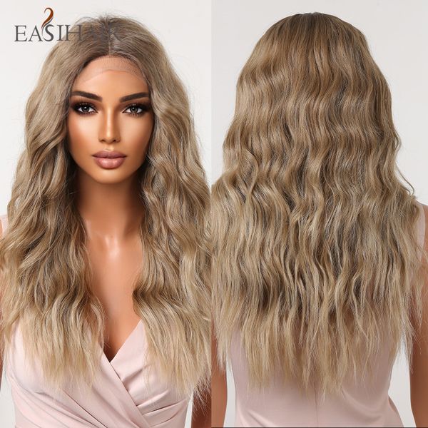 light brown golden lace front synthetic wigs long blonde curly wave middle part hair wig for women daily heat resistantfactory direct, Black
light brown golden lace front synthetic wigs long blonde curly wave middle part hair wig for women daily heat resistantfactory direct, Black