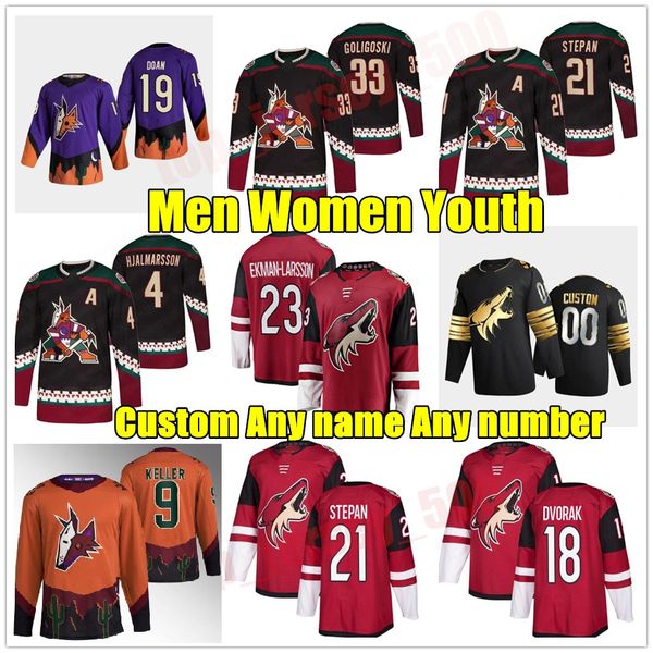 custom 2022 reverse retro jersey arizona clayton keller coyotes shayne gostisbehere andrew ladd travis boyd connor ingram zack kassian chris, Black;red
custom 2022 reverse retro jersey arizona clayton keller coyotes shayne gostisbehere andrew ladd travis boyd connor ingram zack kassian chris, Black;red