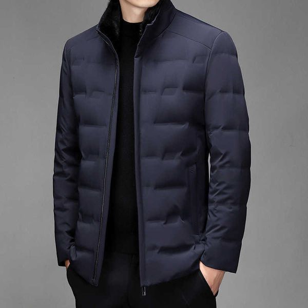 middle-aged business detachable mink collar men's light and thin down jacket, Black
middle-aged business detachable mink collar men's light and thin down jacket, Black