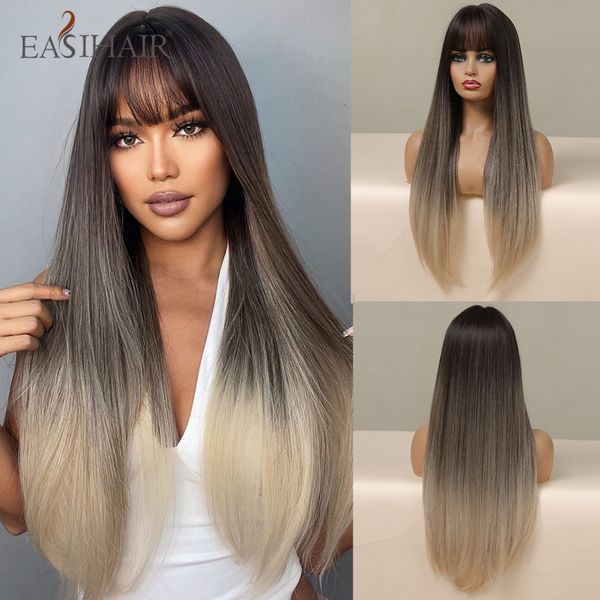 ombre brown long straight synthetic wigs with bang natural daily cosplay party hair wigs for women heat resistant fiberfactory direct, Black
ombre brown long straight synthetic wigs with bang natural daily cosplay party hair wigs for women heat resistant fiberfactory direct, Black
