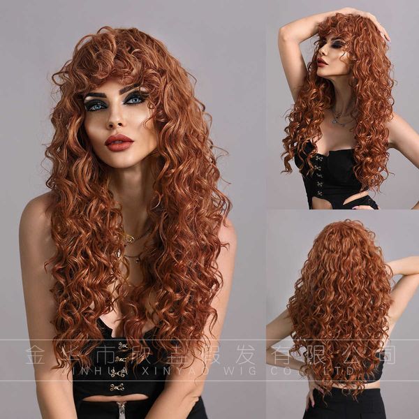 hair lace wigs women's wig chemical fiber high temperature silk rose net small curly long hair, Black
hair lace wigs women's wig chemical fiber high temperature silk rose net small curly long hair, Black