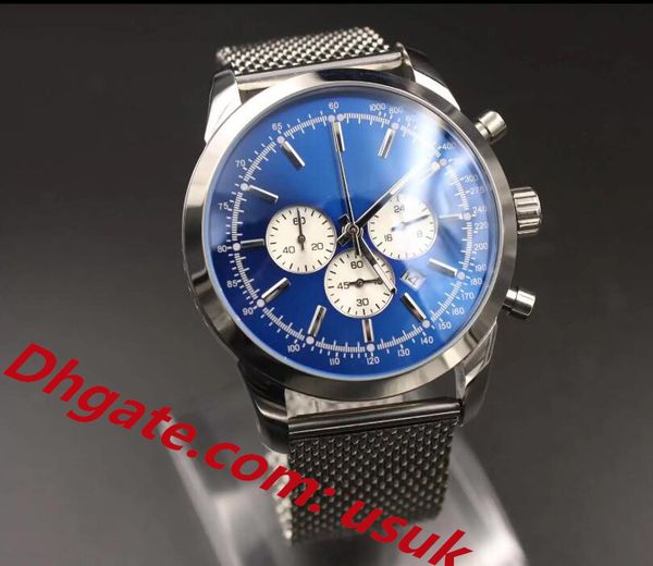 3a quality mens watches 44mm stainless steel quartz watch for men blue dial analog chronograph wristwatch super luminous watch original box, Slivery;brown
3a quality mens watches 44mm stainless steel quartz watch for men blue dial analog chronograph wristwatch super luminous watch original box, Slivery;brown