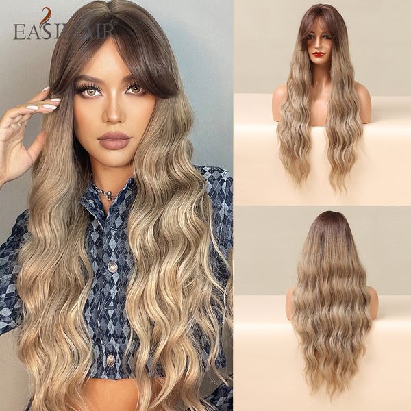 long deep wave synthetic wigs with bangs ombre brown curly hair wigs for women heat resistant fake hair cosplay lolitafactory direct, Black
long deep wave synthetic wigs with bangs ombre brown curly hair wigs for women heat resistant fake hair cosplay lolitafactory direct, Black