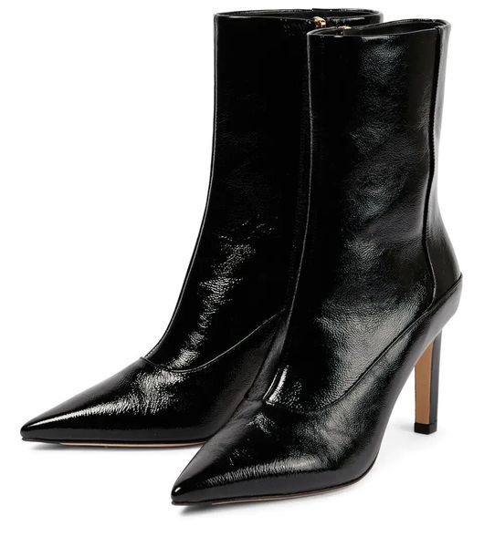 boots winter women's shoes high-heeled short boots leather pointed round head classic cowhide nude bootss, Black
boots winter women's shoes high-heeled short boots leather pointed round head classic cowhide nude bootss, Black