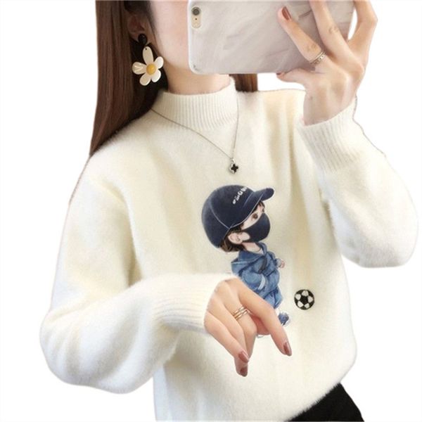 women's sweaters warm soft and comfortable autumn/winter jumper european and american designers long sleeve round neck printed embroide, White;black
women's sweaters warm soft and comfortable autumn/winter jumper european and american designers long sleeve round neck printed embroide, White;black