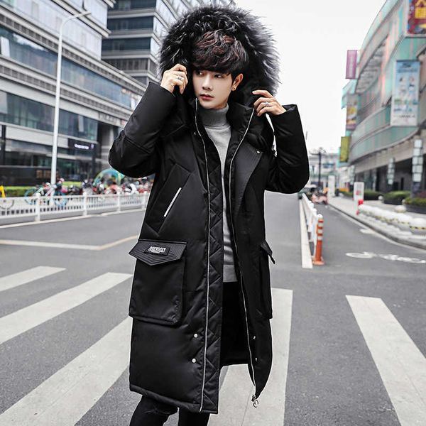 new 2022 winter down jacket men's large fur collar medium length high end thickened warm and cold proof trend coat, Black
new 2022 winter down jacket men's large fur collar medium length high end thickened warm and cold proof trend coat, Black