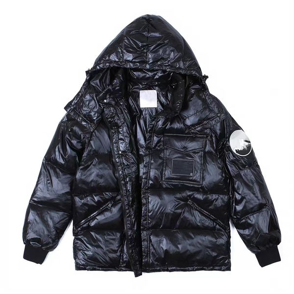 women's down jacket brand designer autumn and winter short zipper hooded coat long sleeve bright color leather loose thickened thermal, Black
women's down jacket brand designer autumn and winter short zipper hooded coat long sleeve bright color leather loose thickened thermal, Black