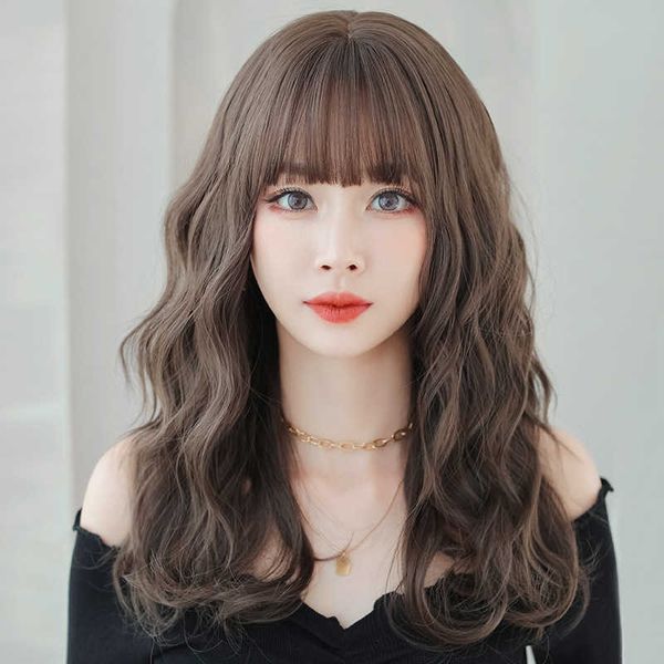 hair lace wigs wig female mermaid simulation natural head round korean corn egg roll trim face medium long hair set, Black
hair lace wigs wig female mermaid simulation natural head round korean corn egg roll trim face medium long hair set, Black