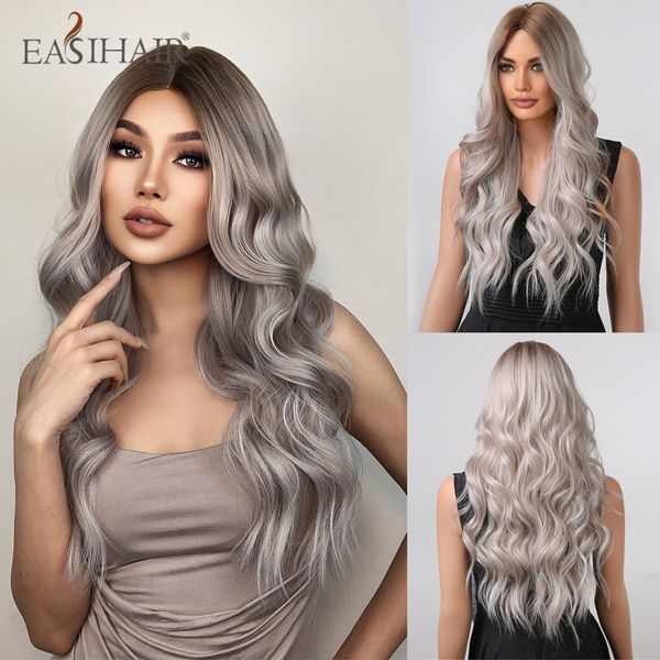 long wavy synthetic wigs platinum blonde natural wave wigs for women daily silver gray ash fake hairs heat resistantfactory direct, Black
long wavy synthetic wigs platinum blonde natural wave wigs for women daily silver gray ash fake hairs heat resistantfactory direct, Black