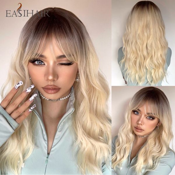 blonde wavy synthetic wigs with bang for women curly fake hair wigs with dark root for cosplay daily heat resistantfactory direct, Black
blonde wavy synthetic wigs with bang for women curly fake hair wigs with dark root for cosplay daily heat resistantfactory direct, Black