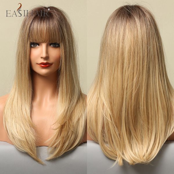 long straight ombre brown blonde synthetic wigs with bangs natural faker hair wigs for women heat resistant dailyfactory direct, Black
long straight ombre brown blonde synthetic wigs with bangs natural faker hair wigs for women heat resistant dailyfactory direct, Black