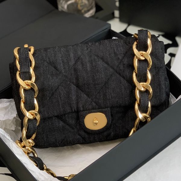 original quality denim small flap bag 21cm luxuries designers cross body bags thick chain handbag with box c097
original quality denim small flap bag 21cm luxuries designers cross body bags thick chain handbag with box c097