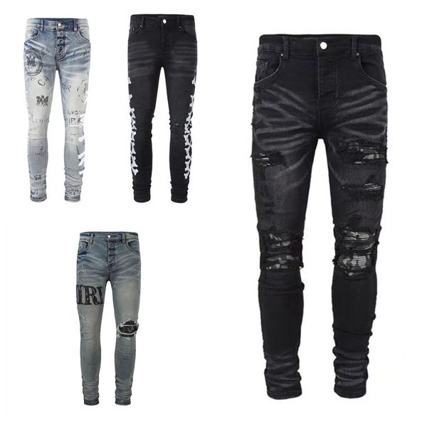 classic luxury brand designer jeans men denim jeans fashion holes trousers mens clothing us size slim fit 30-40 casual letter patch patchwor, Blue
classic luxury brand designer jeans men denim jeans fashion holes trousers mens clothing us size slim fit 30-40 casual letter patch patchwor, Blue