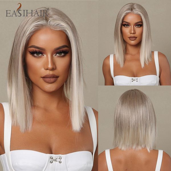 ombre brown platinum blonde short straight synthetic lace wigs bob t part lace hair wig for women daily heat resistantfactory direct, Black
ombre brown platinum blonde short straight synthetic lace wigs bob t part lace hair wig for women daily heat resistantfactory direct, Black