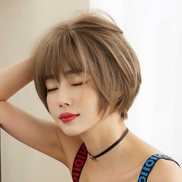 hair lace wigs wig women's net red wave round face head handsome short broken temperament bangs hair cover, Black
hair lace wigs wig women's net red wave round face head handsome short broken temperament bangs hair cover, Black